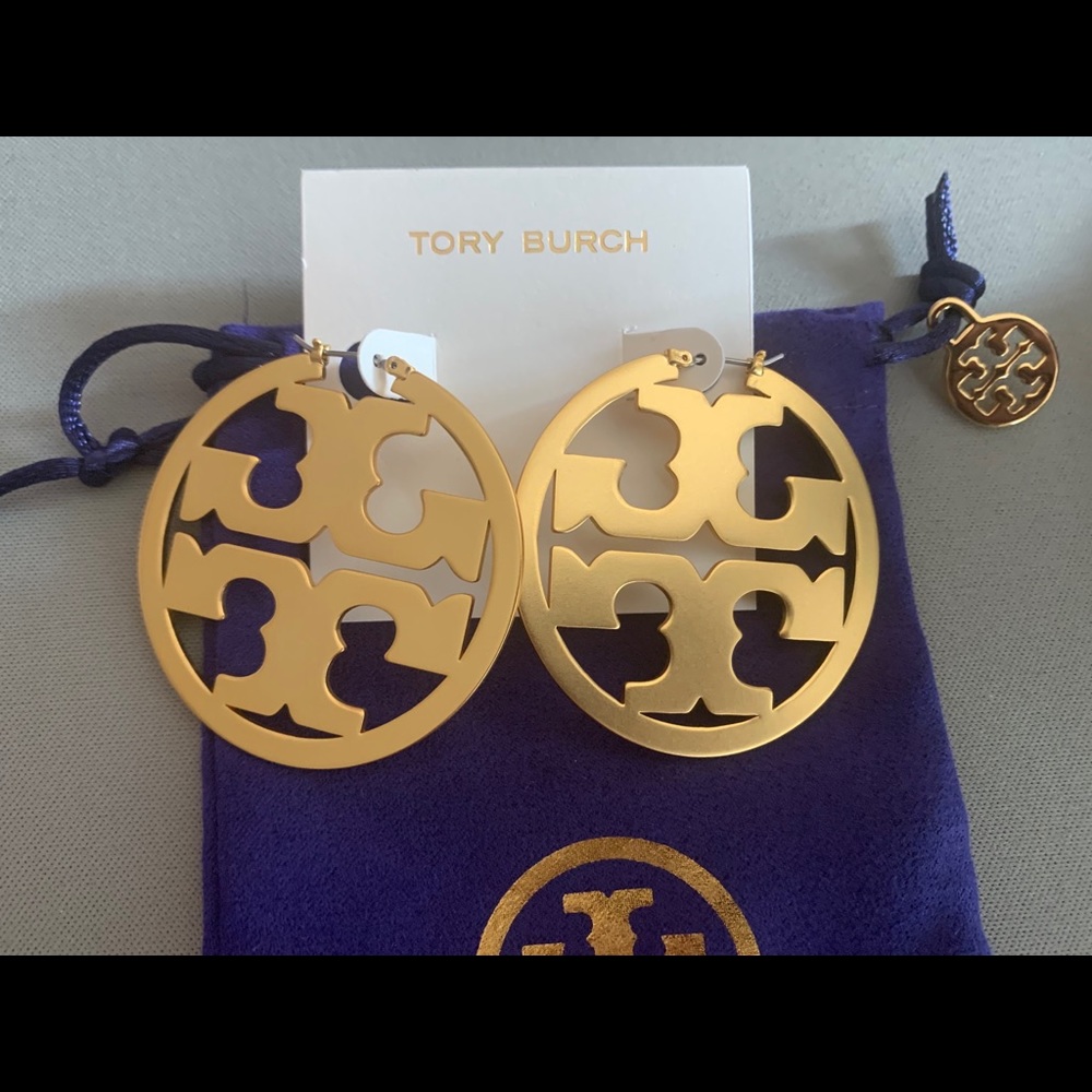 NEW TORY  BURCH MILLER LOGO HOOPS